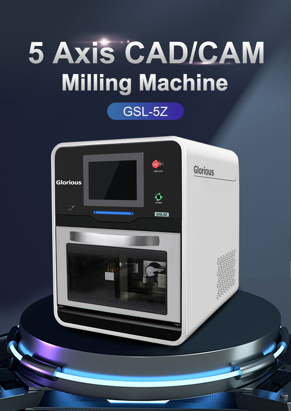 میلینگ زیرکونیا 5 محور دندانسازی گلوریس Glorious Zirconia Dry Milling